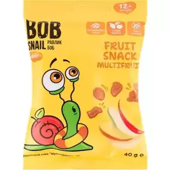 Цукерки Bob Snail натуральні мультифрукт  40 г