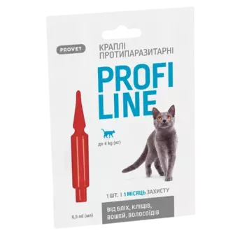 Краплі на холку PROVET Profiline до 4 кг, 1 піпетка