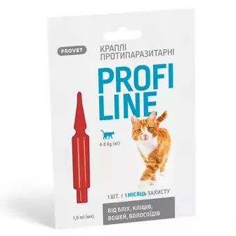 Краплі на холку PROVET Profiline від 4 до 8 кг, 1 піпетка