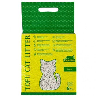 Наповнювач для котячого туалету Хвостик Tofu Cat Litter соєвий  2.6 кг/6 л