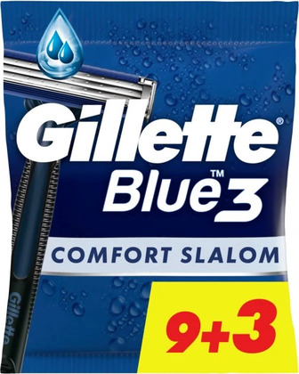 Одноразові станки для гоління (Бритви) чоловічі Gillette Blue 3 Comfort Slalom, 12 шт.