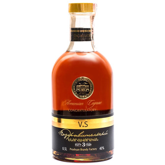 Коньяк Proshyan Brandy Factory Вітальний 3*, 500 мл