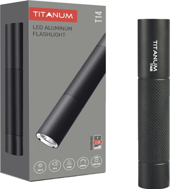 Портативний світлодіодний ліхтарик Titanum 300Lm 5000K Black (TLF-T14B) (4820246484190)