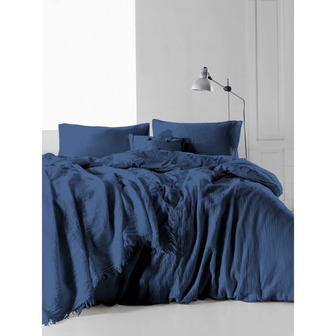 Комплект постільної білизни SoundSleep Muslin Dark Blue Євро