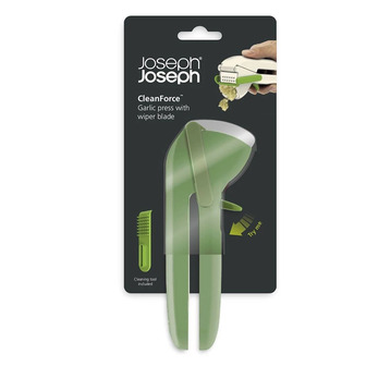 Прес для часнику Joseph Joseph з очищувальною пластиною CleanForce, зелений